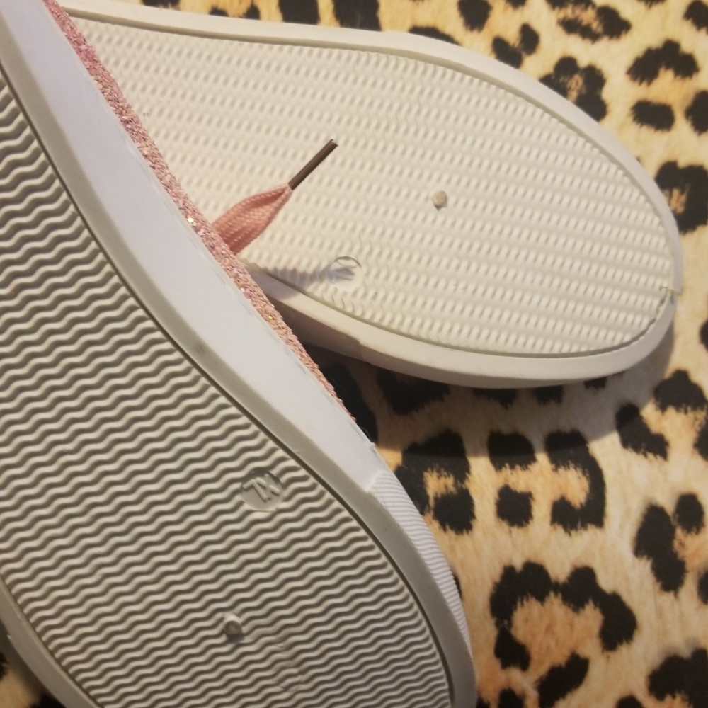 Women Pink Glitter Canvas shoes Soul Mates XL 9 10 - Picture 3 of 6